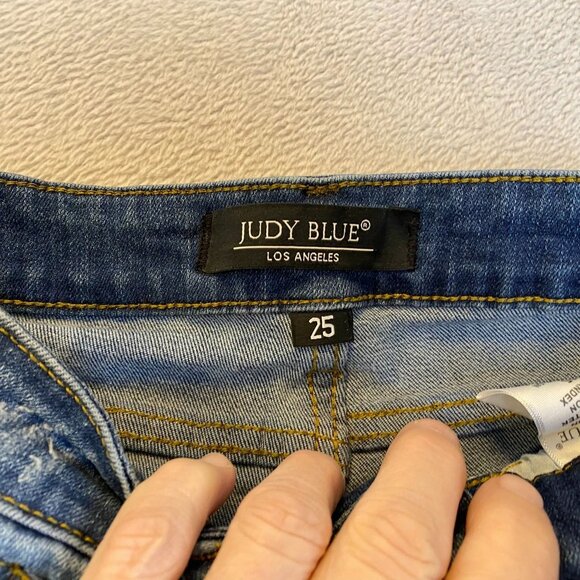 Judy Blue Women's Jeans Size 25 Blue Relaxed Fit Distressed Denim Staight Casual - Picture 7 of 16